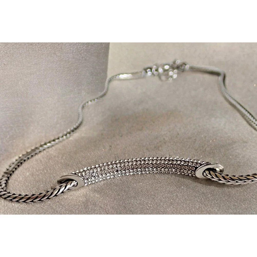 Brighton Meridian Blaze Collar Necklace & Bracelet Set Silver Tone Chain Crystal